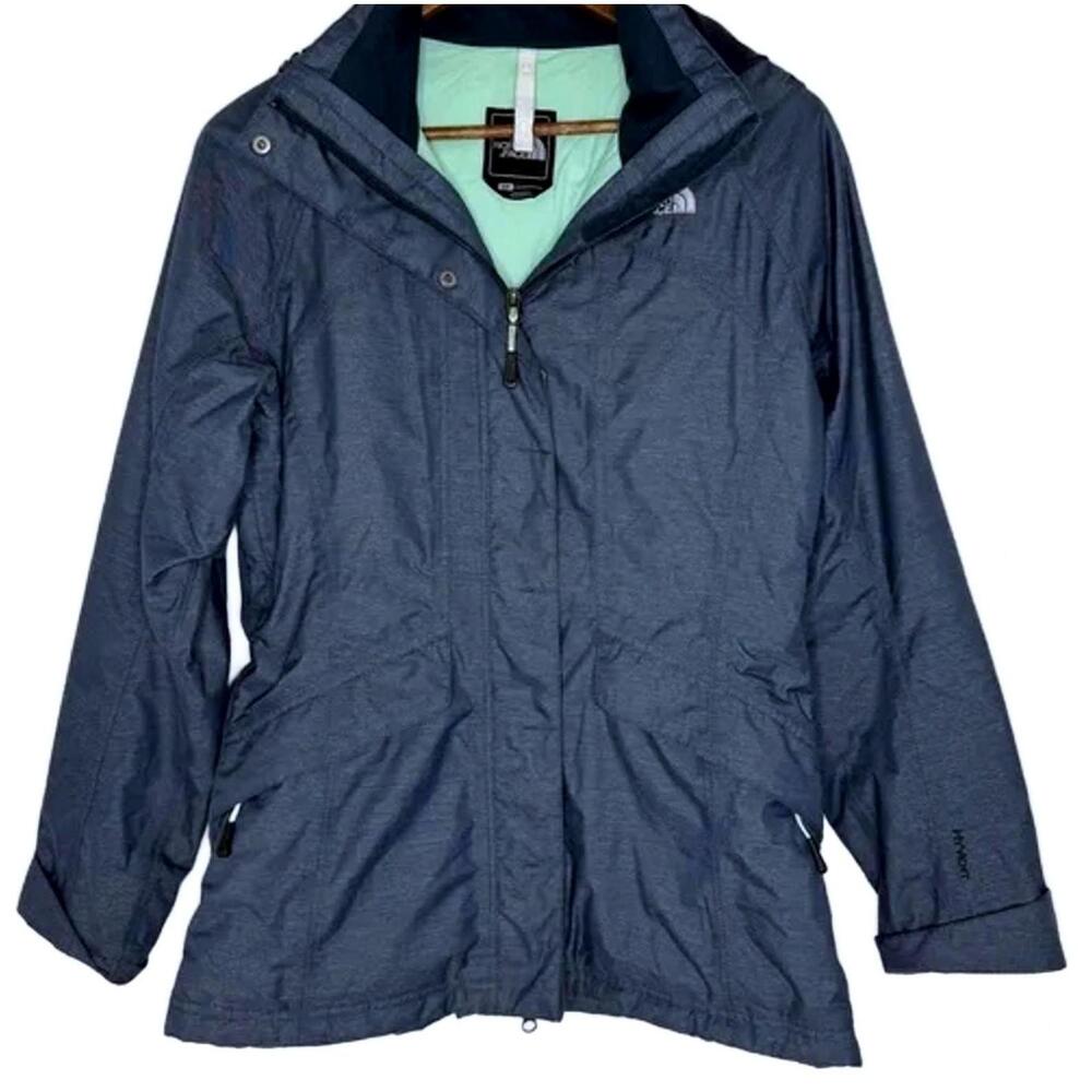 The North Face Hyvent hooded jacket women's size small blue/mint (Read)